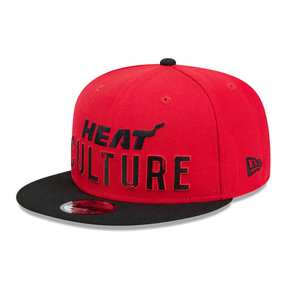 This is a Miami Heat NBA City Edition Red 9FIFTY Snapback Cap 4