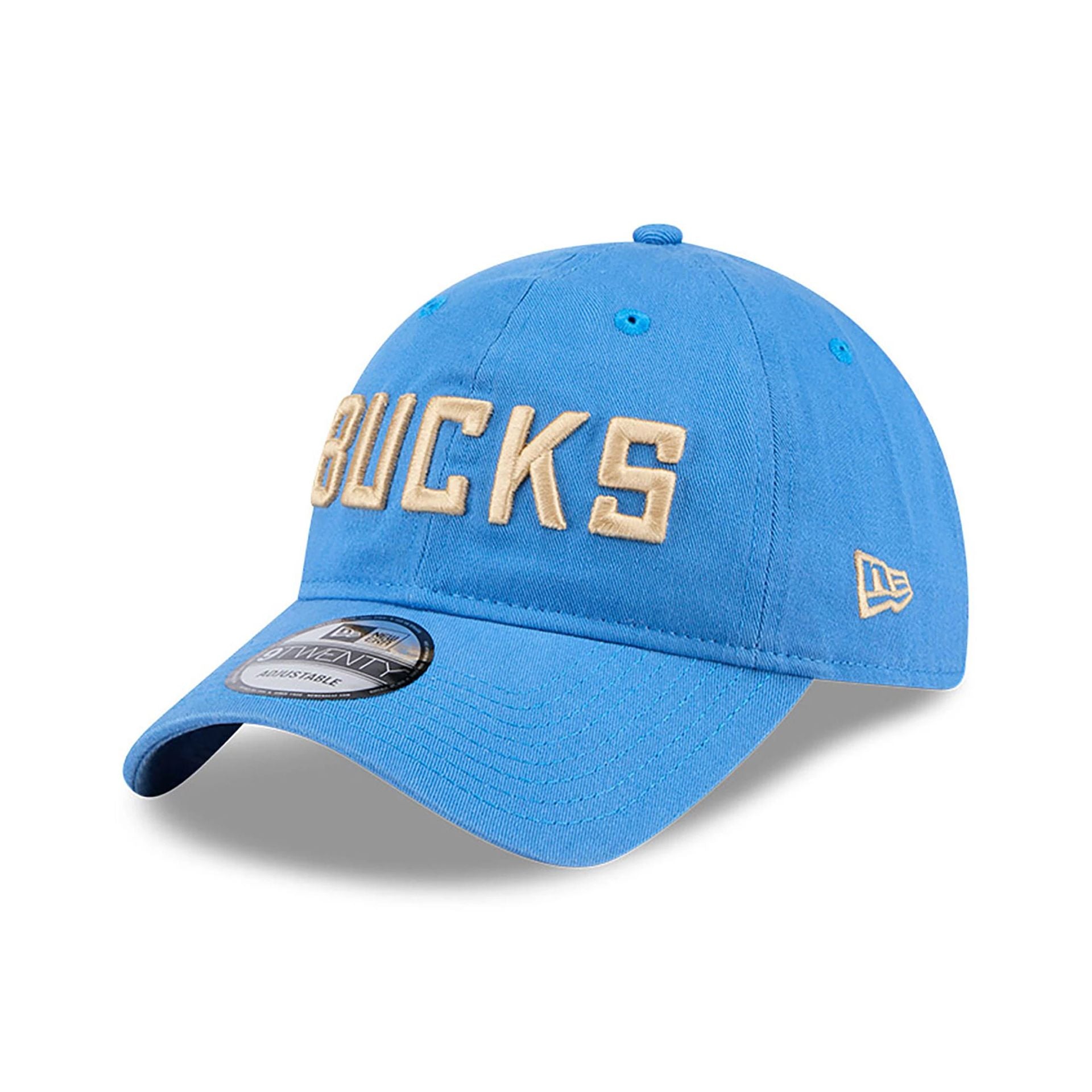 This is a Milwaukee Bucks NBA City Edition Blue 9TWENTY Adjustable Cap 1