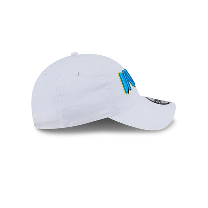 This is a Indiana Pacers NBA City Edition White 9TWENTY Adjustable Cap 6