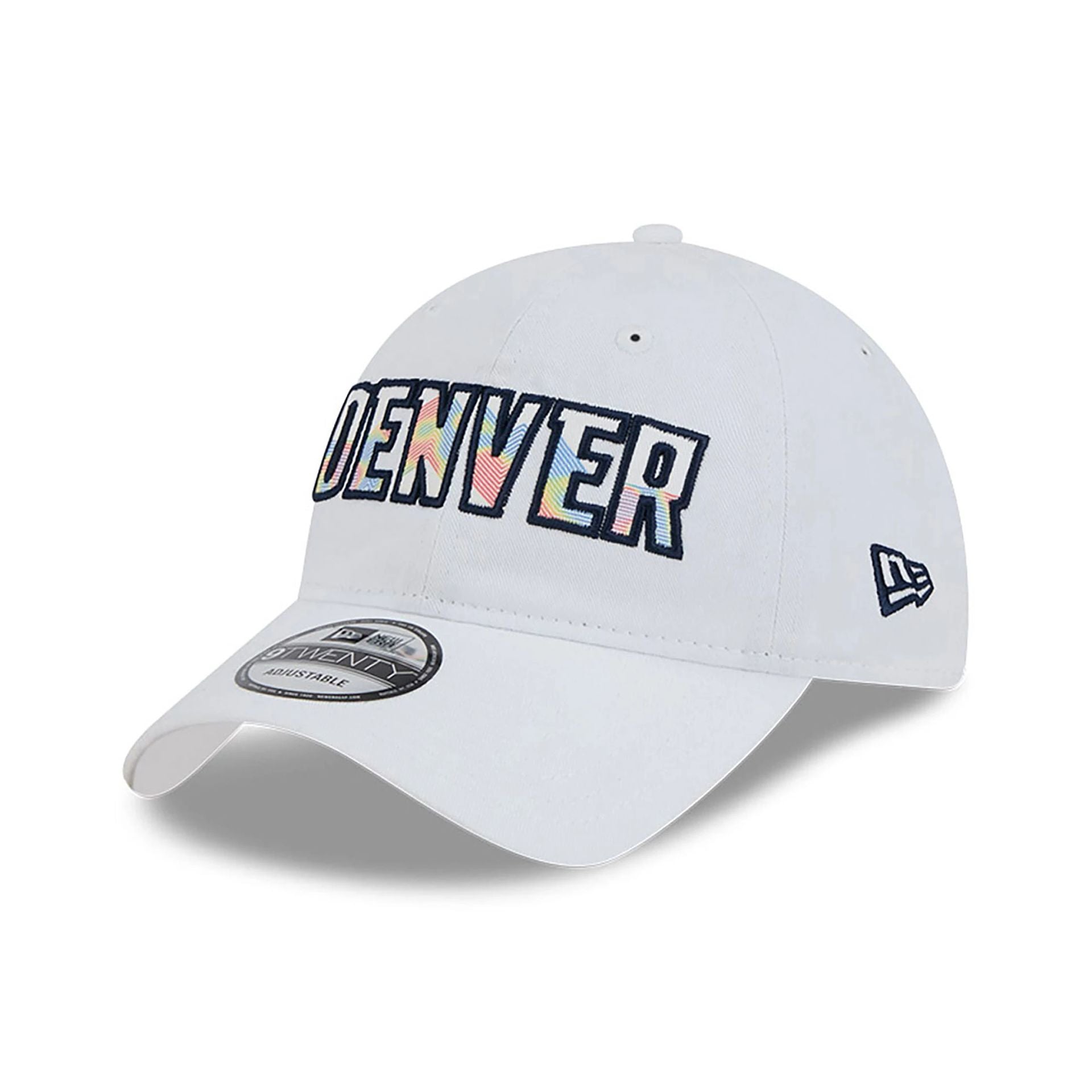 This is a Denver Nuggets NBA City Edition White 9TWENTY Adjustable Cap 1