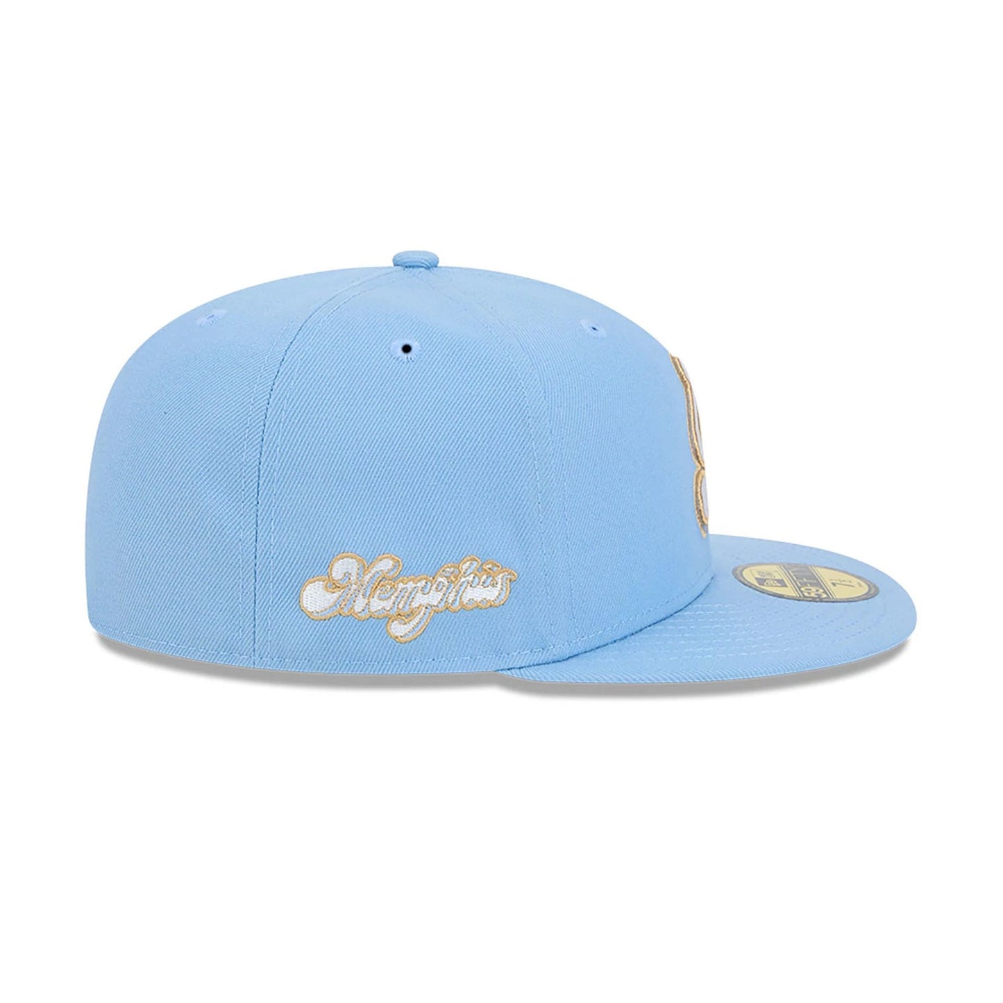 This is a Memphis Grizzlies NBA City Edition Pastel Blue 59FIFTY Fitted Cap 6