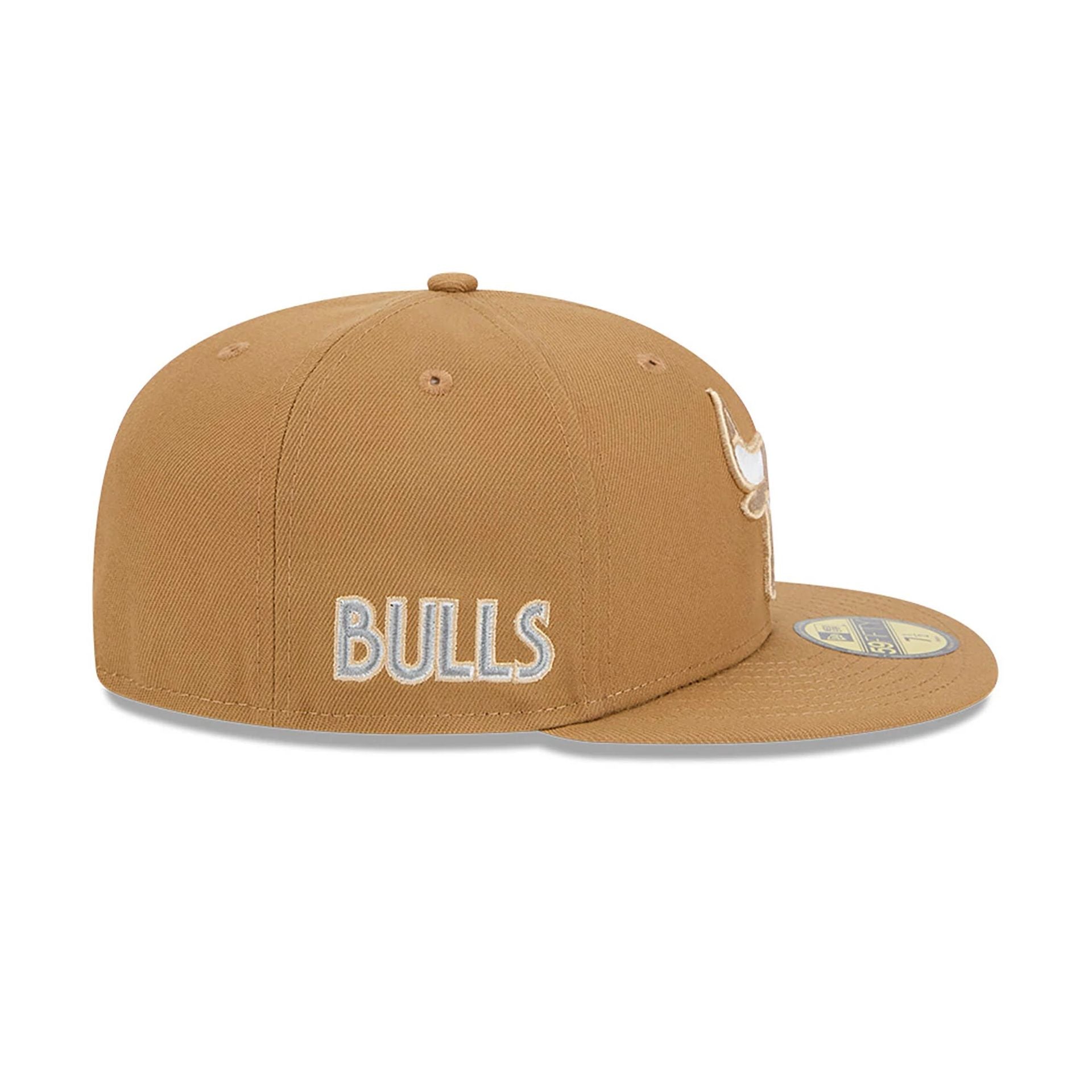 This is a Chicago Bulls NBA City Edition Dark Beige 59FIFTY Fitted Cap 6