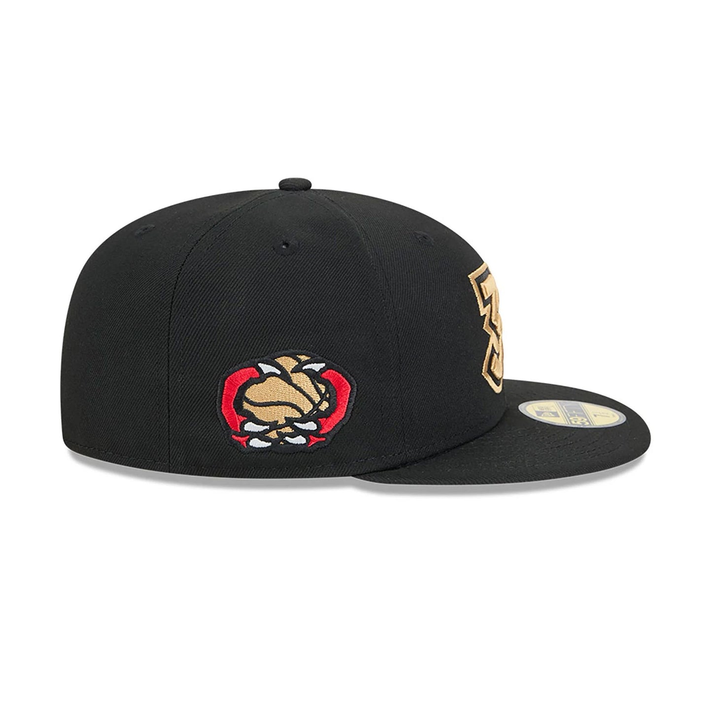 This is a Toronto Raptors NBA City Edition Black 59FIFTY Fitted Cap 6