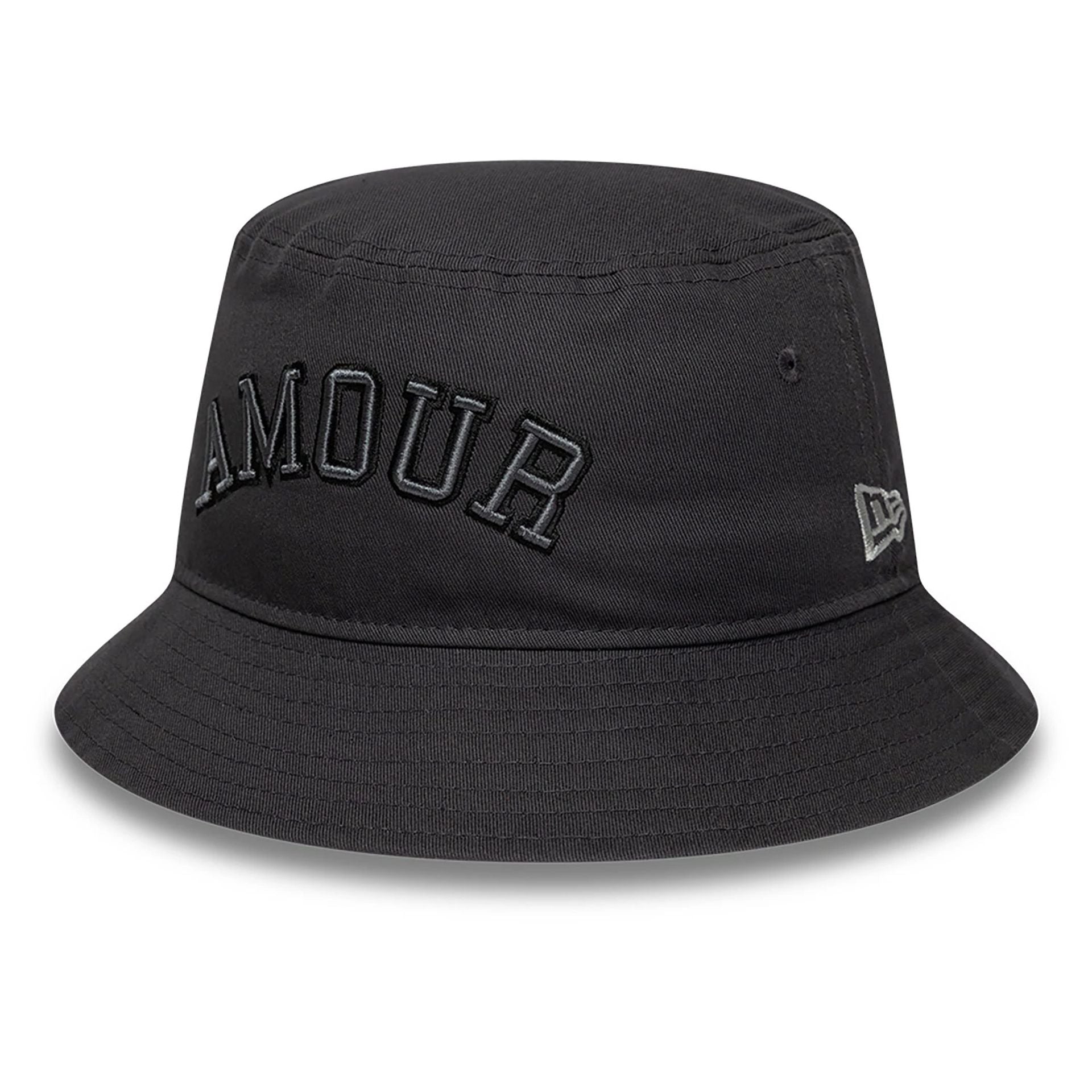 This is a New Era ZV Amour Dark Grey Bucket Hat 1