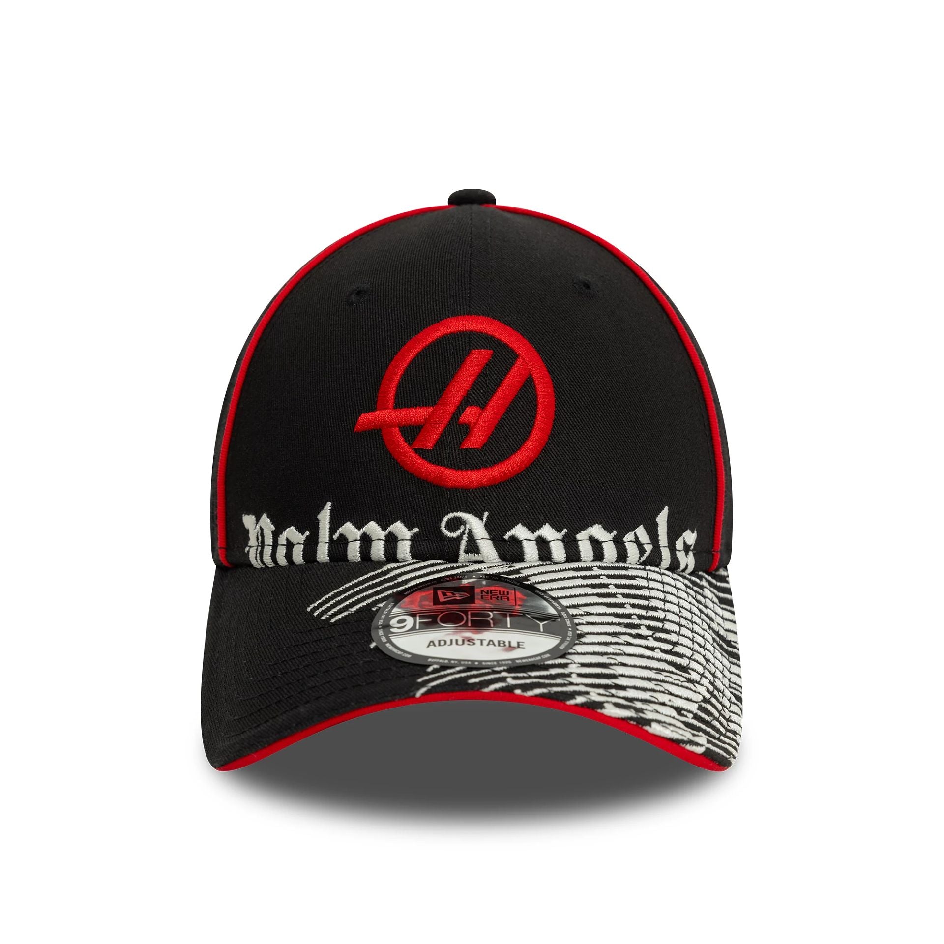 This is a Palm Angels x MoneyGram Haas F1 Team x New Era Black 9FORTY Adjustable Cap 2