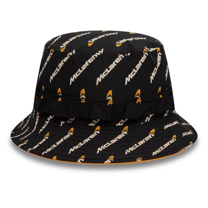 This is a McLaren x Reiss Black Adventure Bucket Hat 1