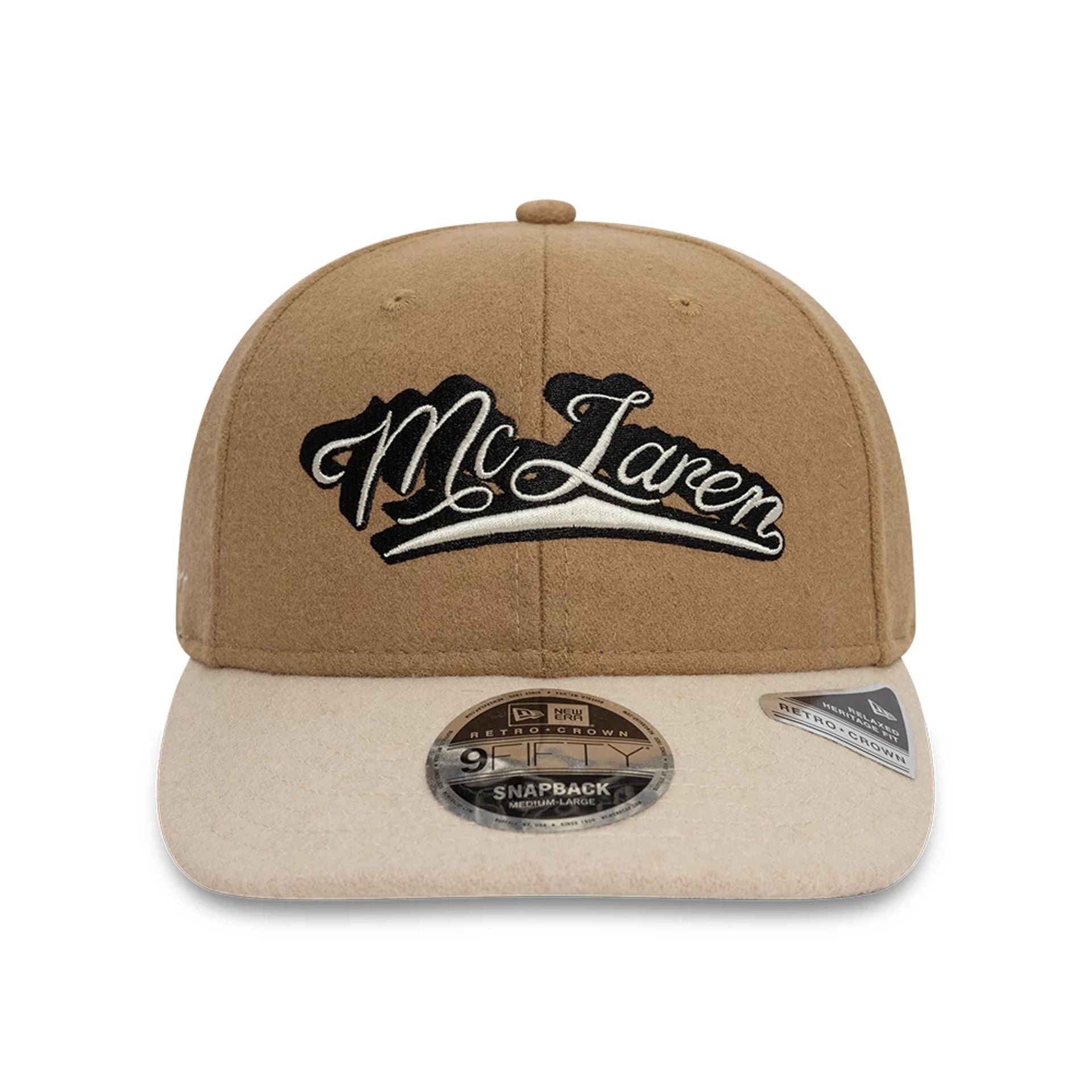 This is a McLaren x Reiss Brown Retro Crown 9FIFTY Strapback Cap 2