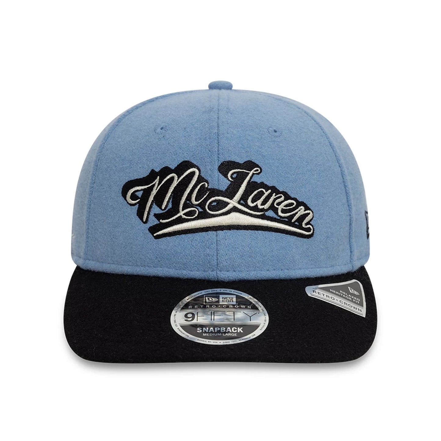 This is a McLaren x Reiss Blue Retro Crown 9FIFTY Strapback Cap 2