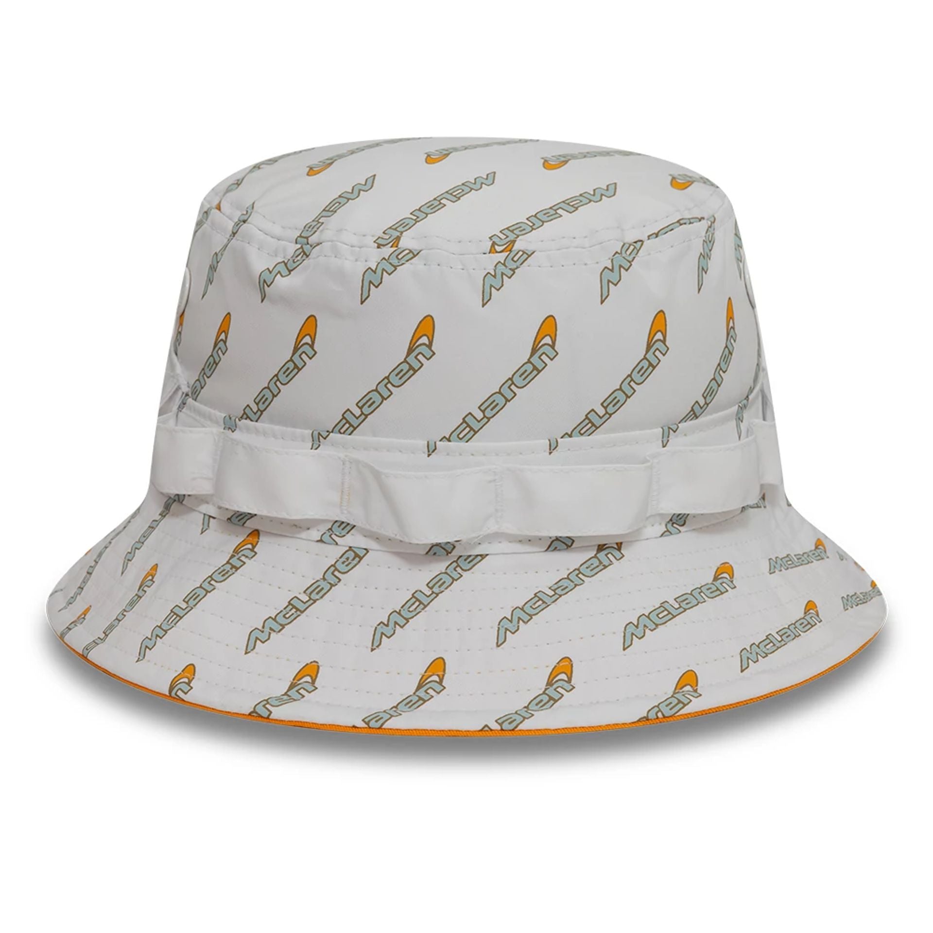 This is a McLaren x Reiss White Adventure Bucket Hat 1