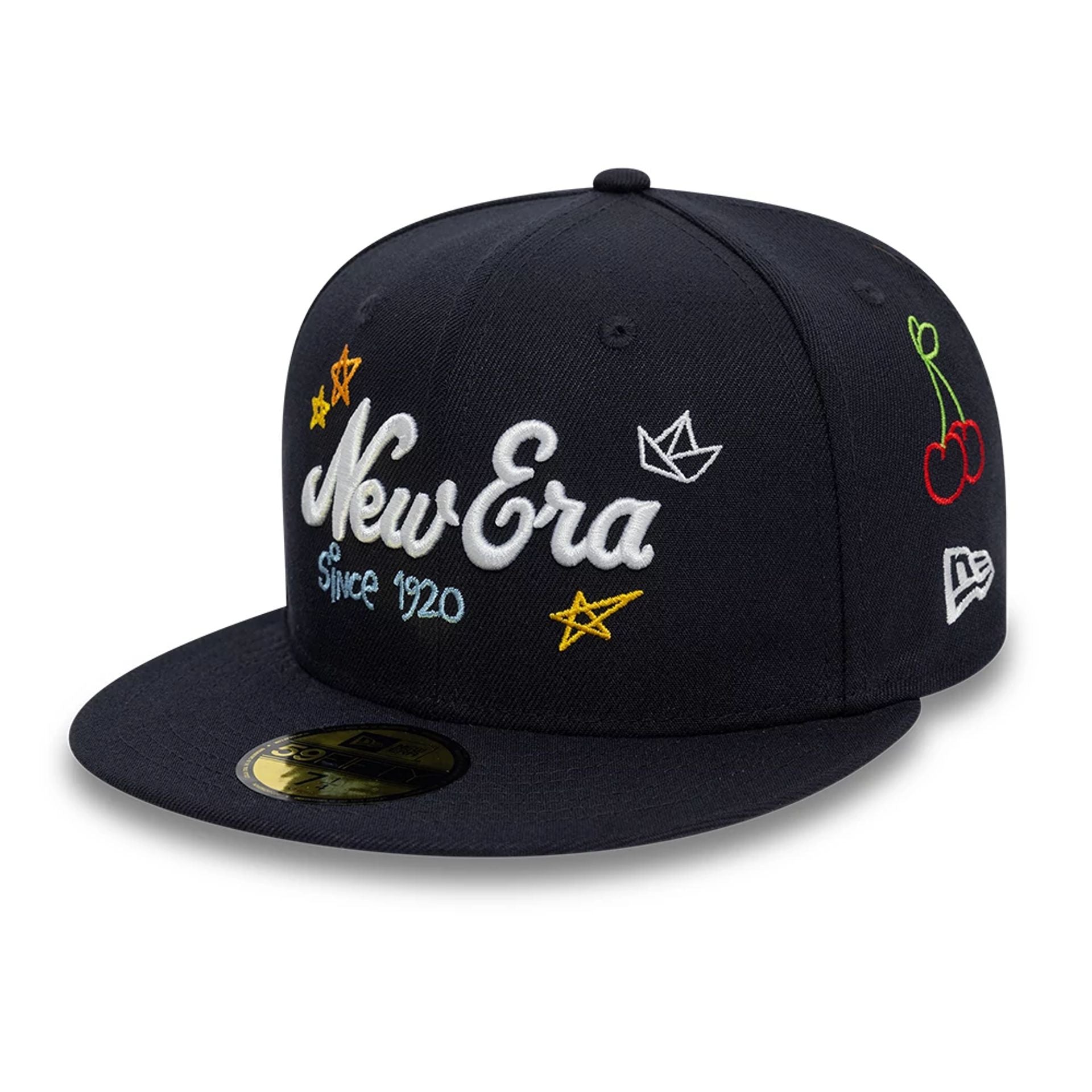 This is a New Era Scribble Navy 59FIFTY Fitted Cap 1