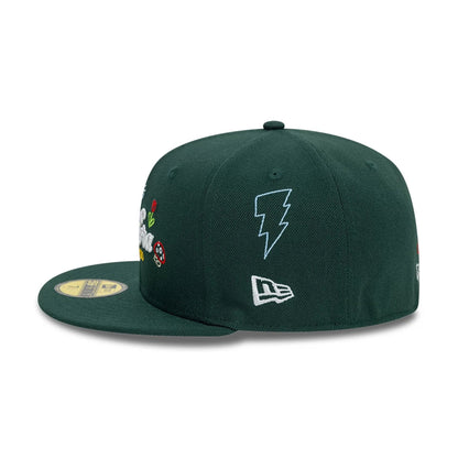 This is a New Era Scribble Dark Green 59FIFTY Fitted Cap 6