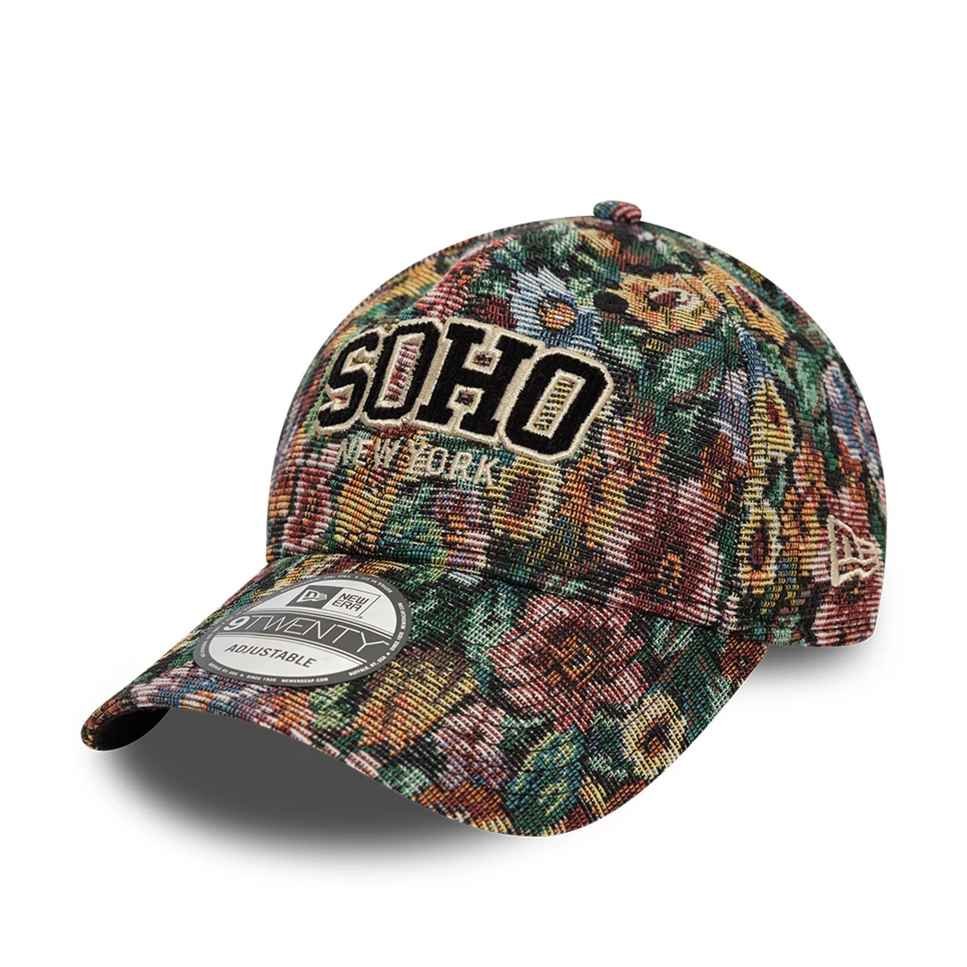 This is a Soho New York City Jacquard Dark Green 9TWENTY Adjustable Cap 1