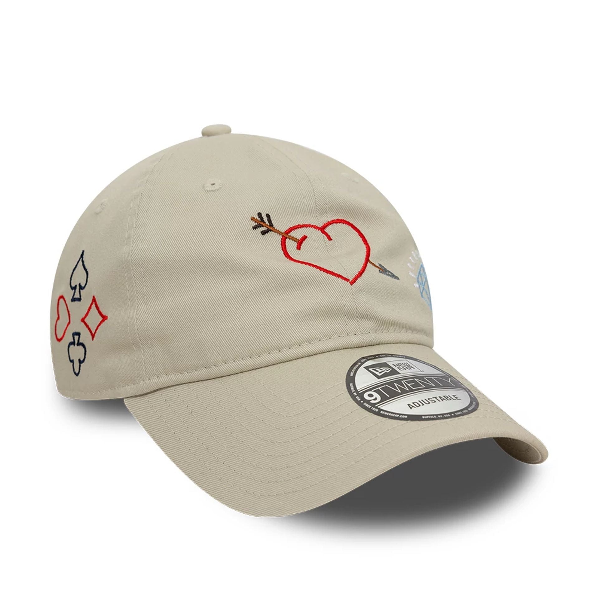 This is a New Era Scribble Light Beige 9TWENTY Adjustable Cap 1