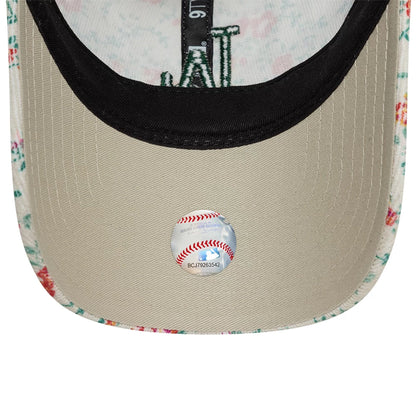 This is a LA Dodgers Womens Floral Cord Light Beige 9TWENTY Adjustable Cap 2