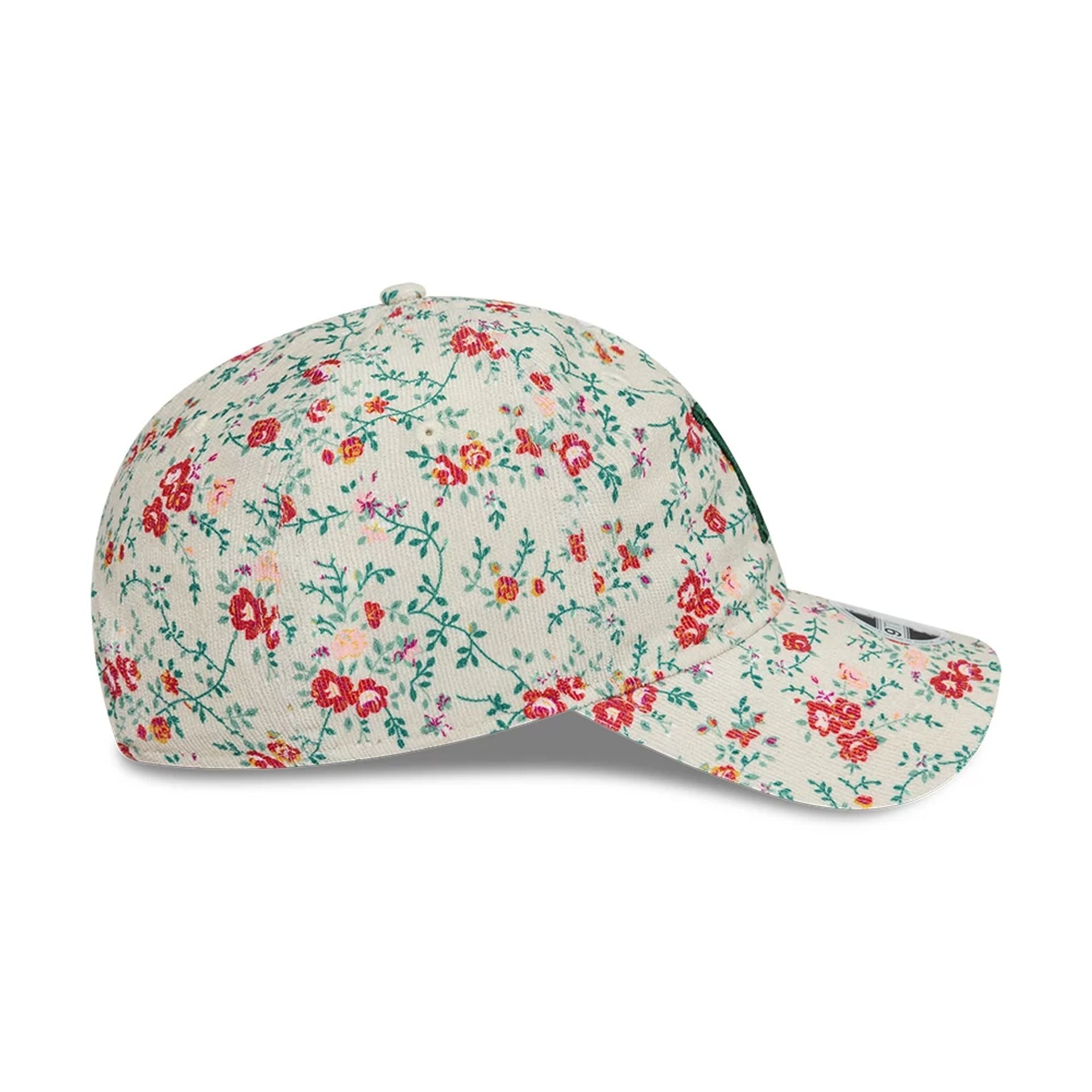 This is a LA Dodgers Womens Floral Cord Light Beige 9TWENTY Adjustable Cap 7