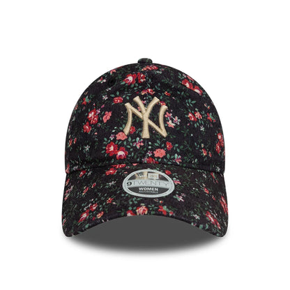 This is a New York Yankees Womens Floral Cord Black 9TWENTY Adjustable Cap 3