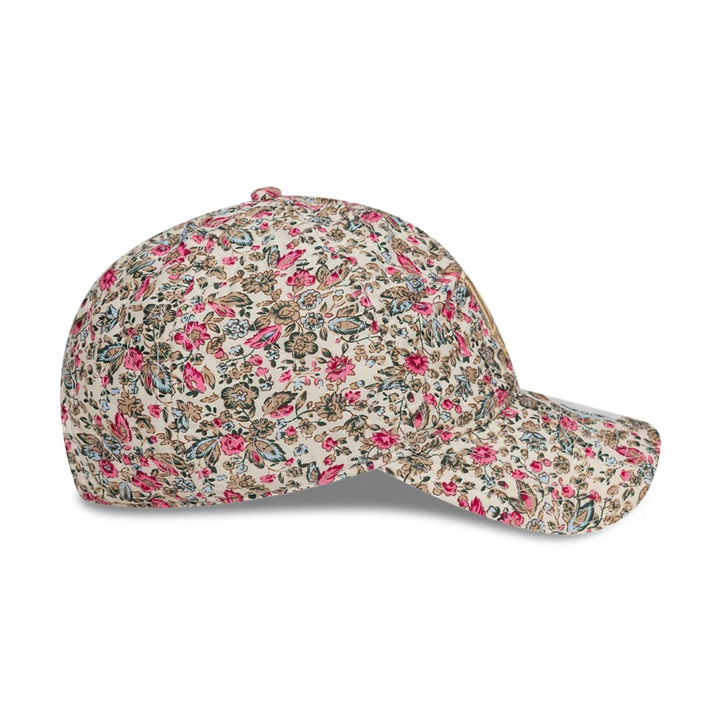 This is a LA Dodgers Womens Floral Quilted Light Beige 9TWENTY Adjustable Cap 6