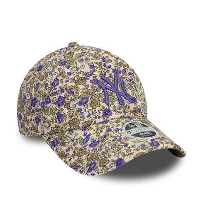 This is a New York Yankees Womens Floral Quilted Light Beige 9TWENTY Adjustable Cap 4