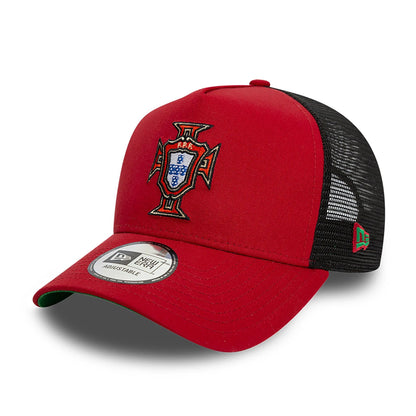 This is a Portugal National Team Core Dark Red 9FORTY E-Frame Trucker Adjustable Cap 1