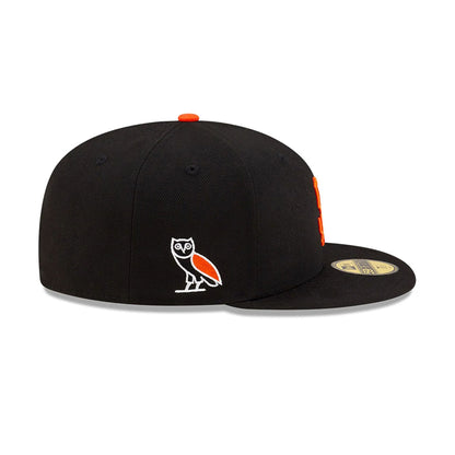 This is a San Francisco Giants OVO x MLB 2024 Black 59FIFTY Fitted Cap 6