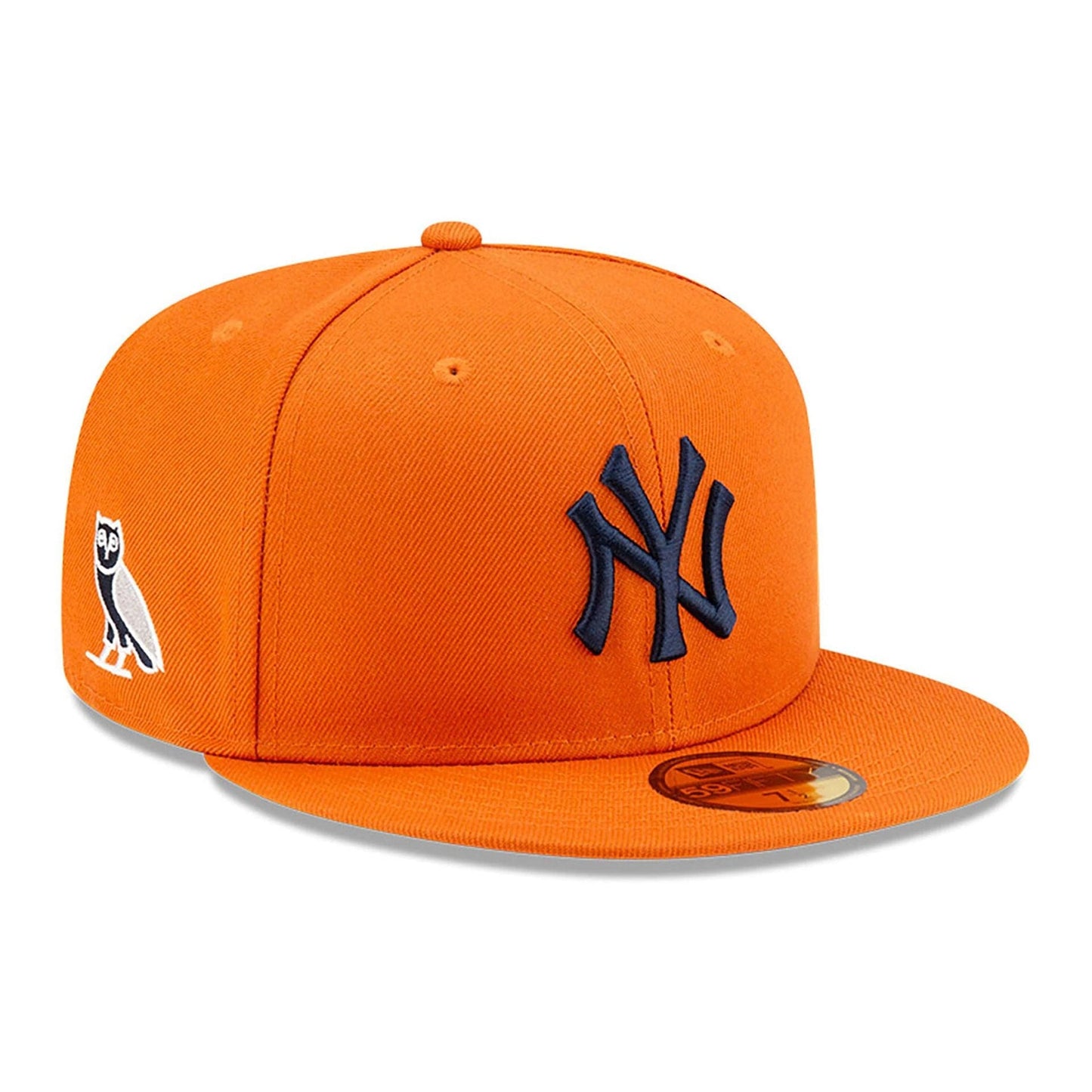 This is a New York Yankees OVO x MLB 2024 Light Brown 59FIFTY Fitted Cap 1