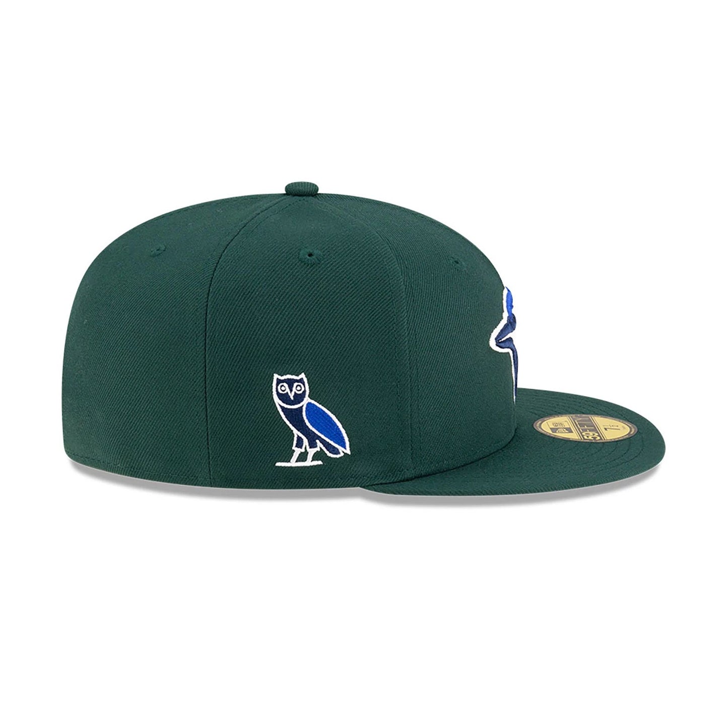 This is a Toronto Blue Jays OVO x MLB 2024 Dark Green 59FIFTY Fitted Cap 6