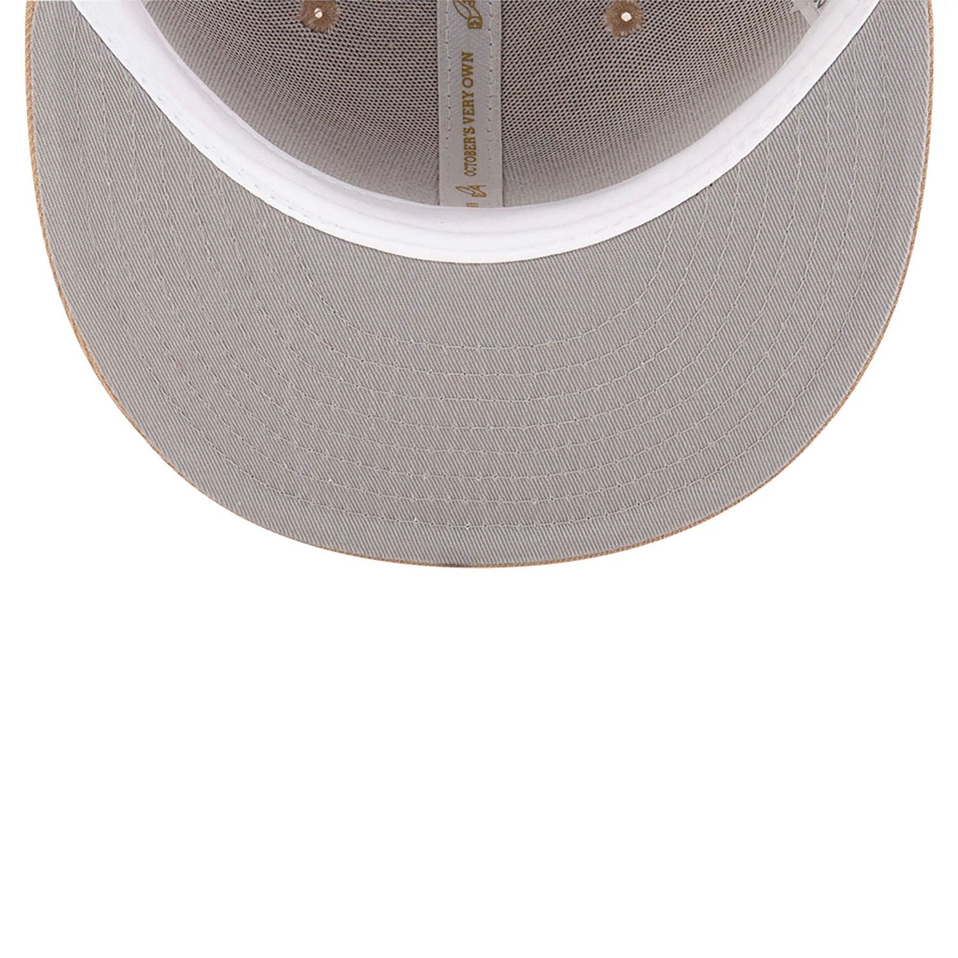 This is a LA Dodgers OVO x MLB 2024 Light Beige 59FIFTY Fitted Cap 2