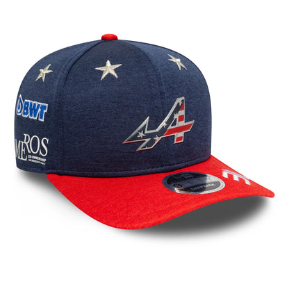 This is a Alpine Racing Vegas Race Special Esteban Ocon Navy 9FIFTY Original Fit Snapback Cap 4