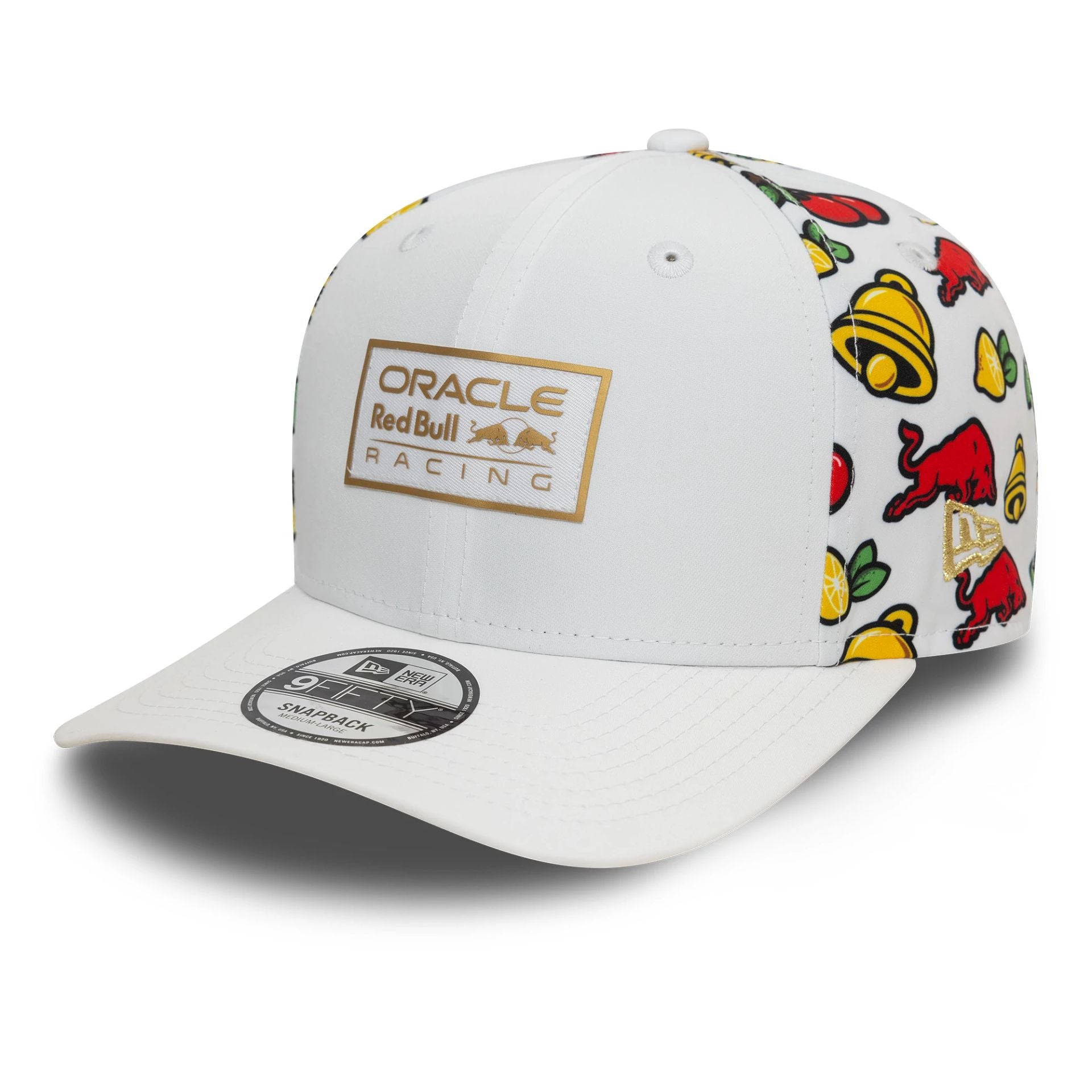 This is a Red Bull Racing Vegas Race Special All Over Print White 9FIFTY Original Fit Snapback Adjustable Cap 1