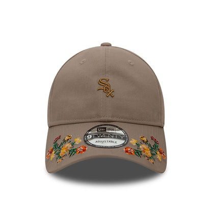 This is a Chicago White Sox Floral Visor Beige 9TWENTY Adjustable Cap 2