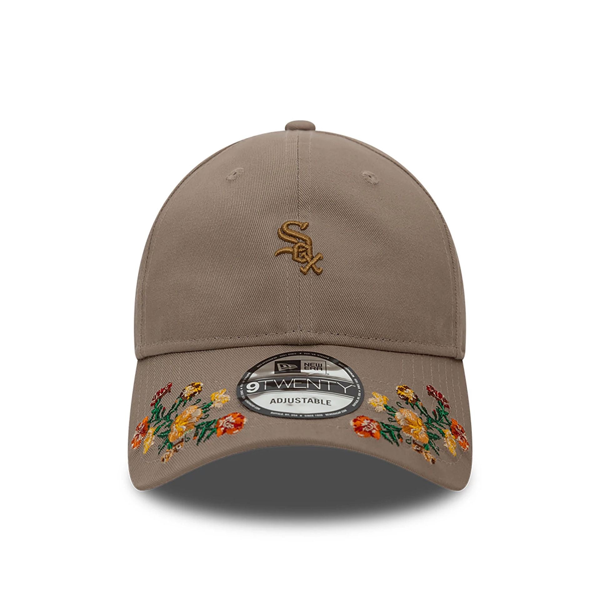 This is a Chicago White Sox Floral Visor Beige 9TWENTY Adjustable Cap 2