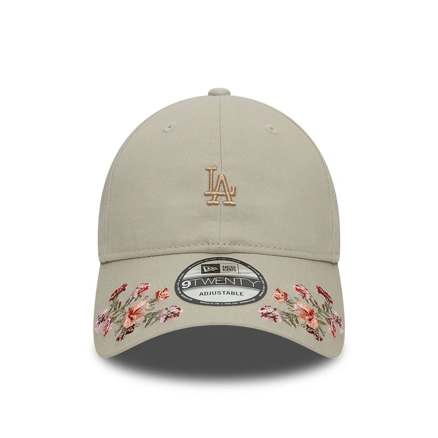 This is a LA Dodgers Floral Visor Light Beige 9TWENTY Adjustable Cap 2