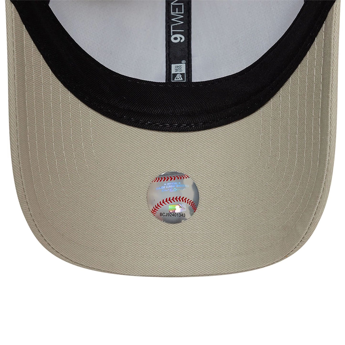 This is a LA Dodgers Floral Visor Light Beige 9TWENTY Adjustable Cap 5