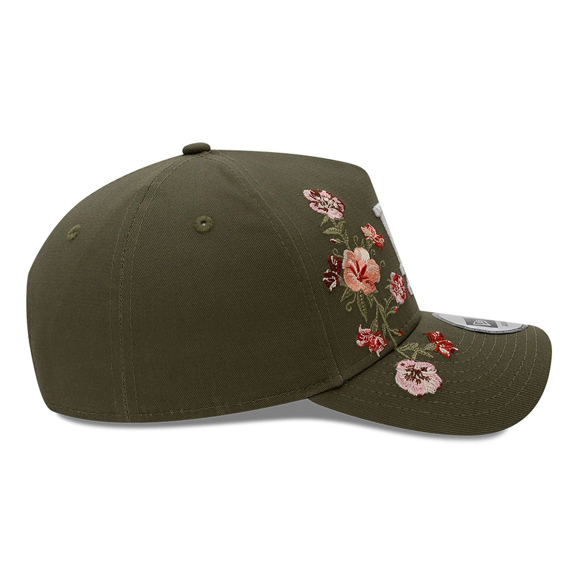 This is a LA Dodgers Floral Front Dark Green 9FORTY E-Frame Adjustable Cap 6