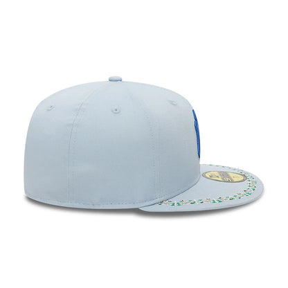 This is a New York Yankees Floral Border Light Blue 59FIFTY Fitted Cap 6