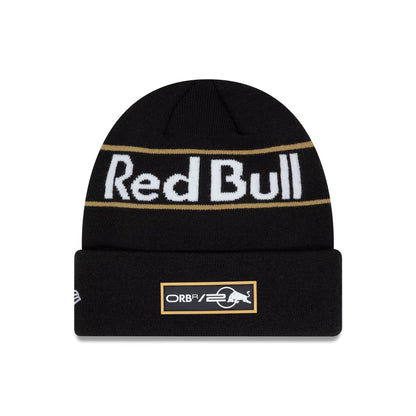 This is a Red Bull Racing Vegas Race Special Black Cuff Knit Beanie Hat 2