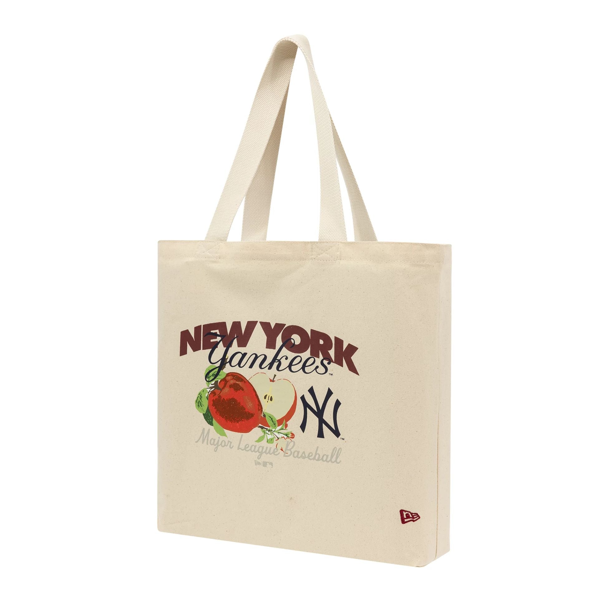 This is a New York Yankees MLB Fruit Cream Canvas Tote Bag 1