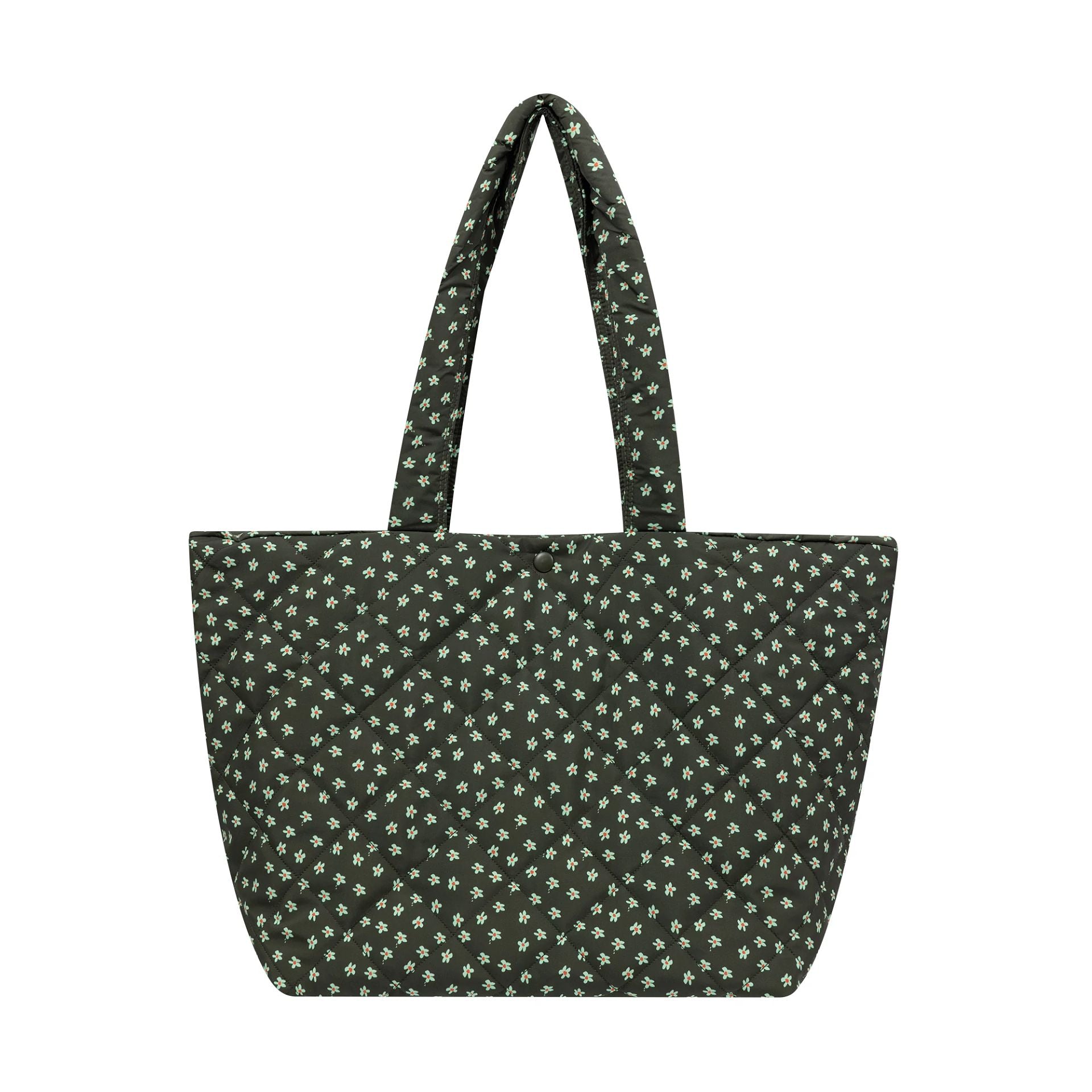 This is a New York Yankees MLB Floral Green Quilted Tote Bag 2