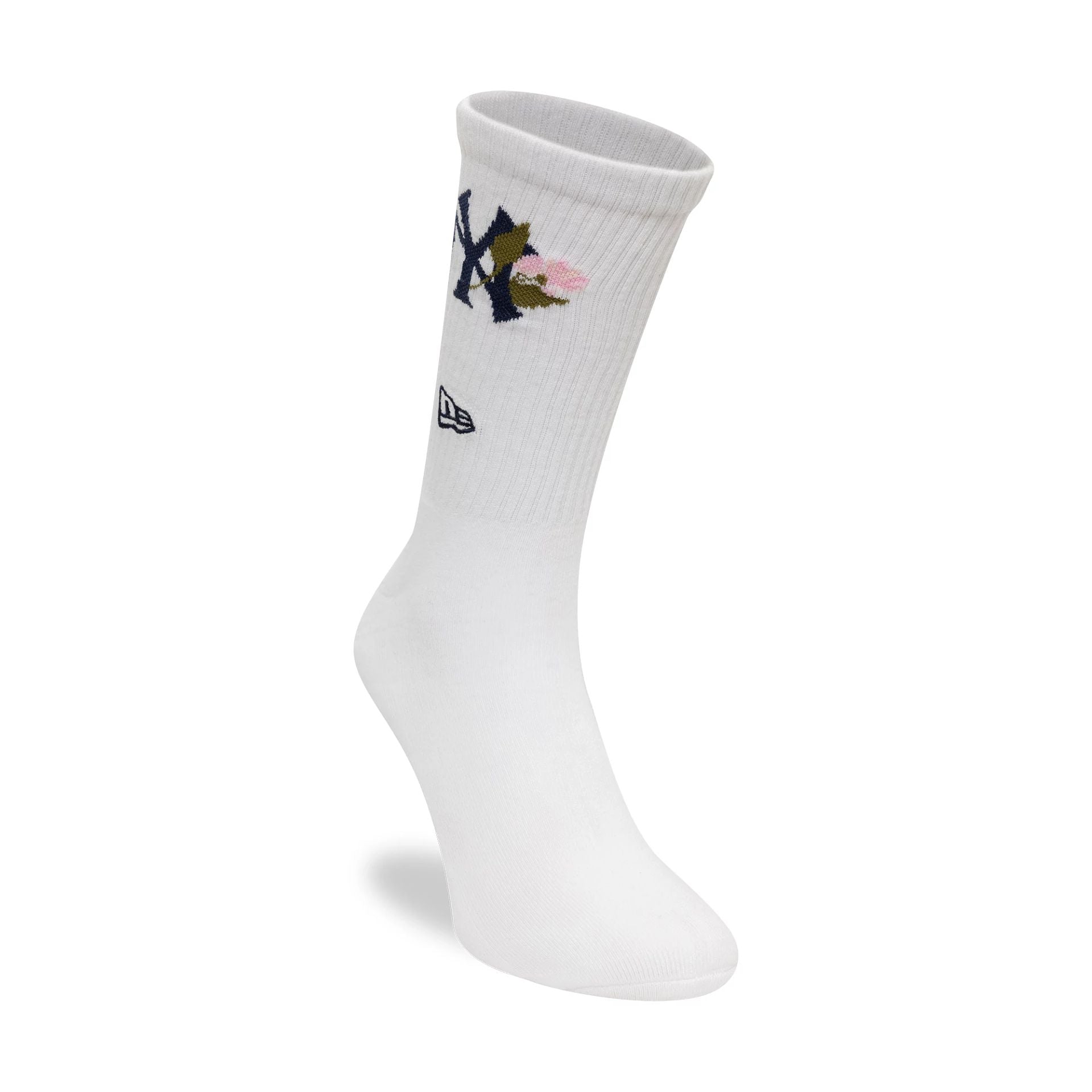 This is a New York Yankees MLB Icon White Crew Socks 1