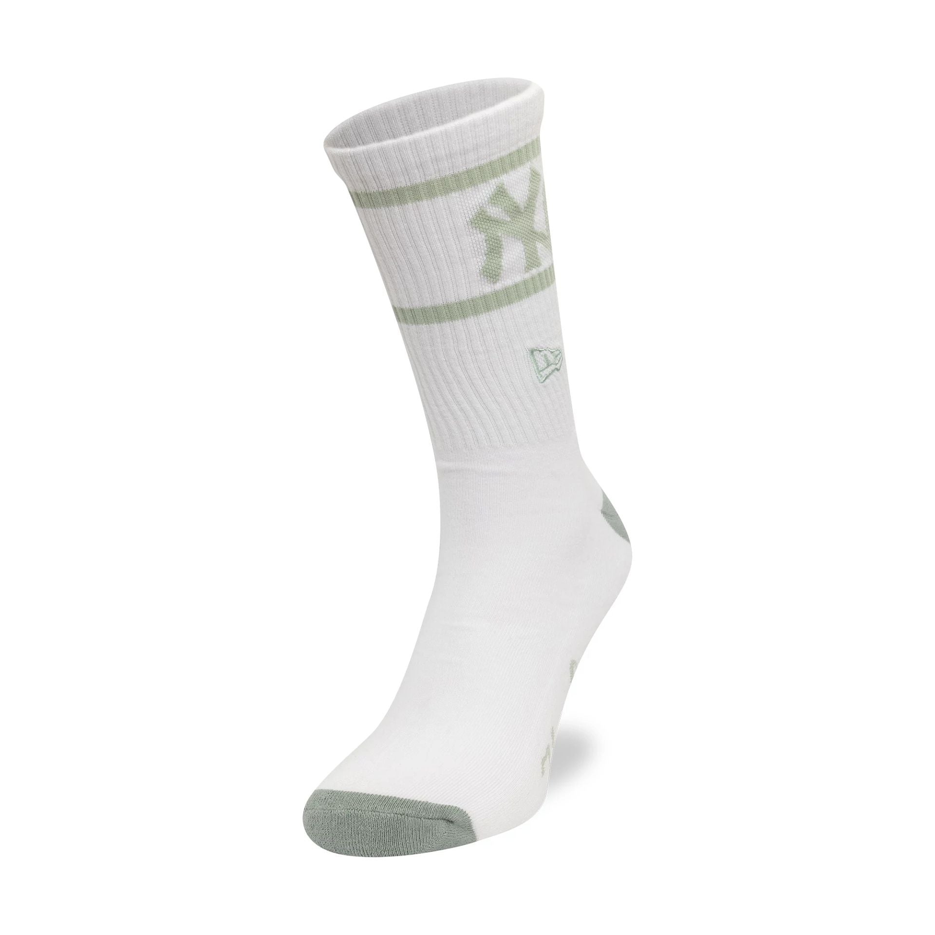 This is a New York Yankees MLB Seasonal White and Green Crew Socks 2