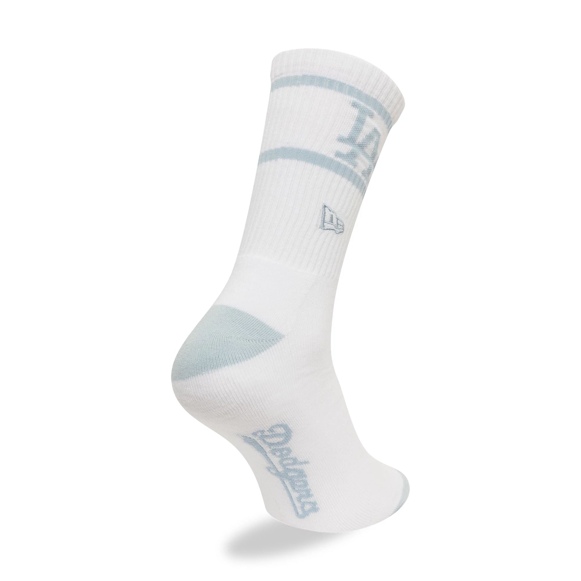 This is a LA Dodgers MLB Seasonal White and Light Blue Crew Socks 1