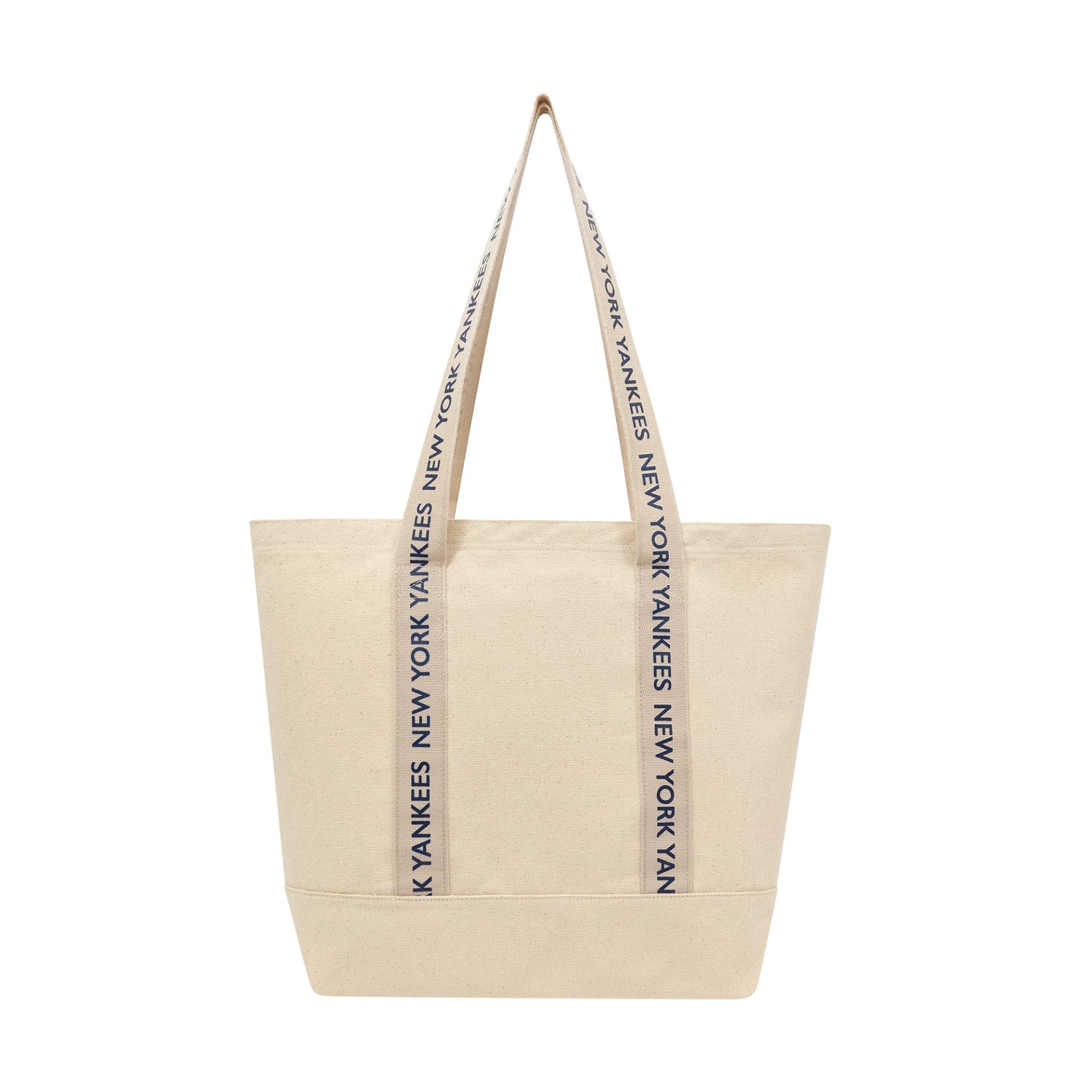 This is a New York Yankees MLB Strap Cream Canvas Tote Bag 2