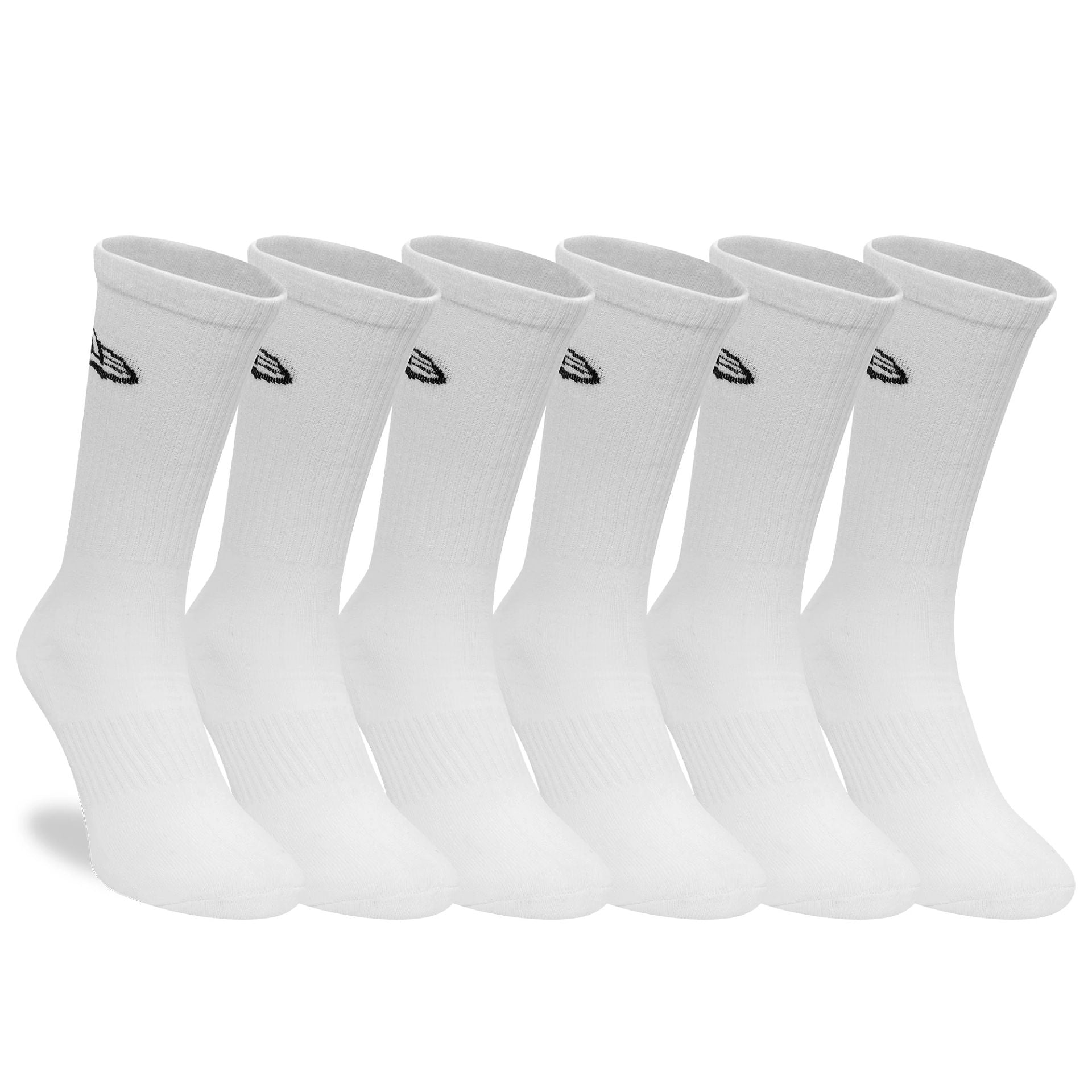 This is a New Era Flag 6-Pack White Crew Socks 2