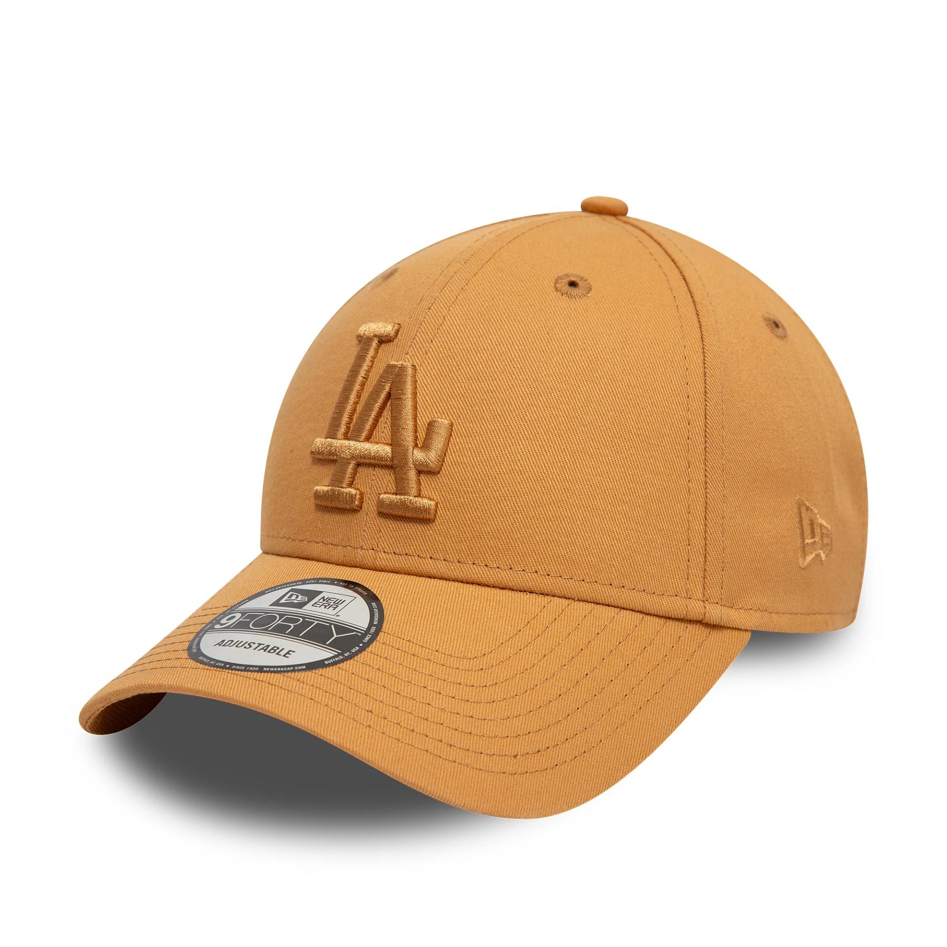 This is a LA Dodgers League Essential Dark Beige 9FORTY Adjustable Cap 1