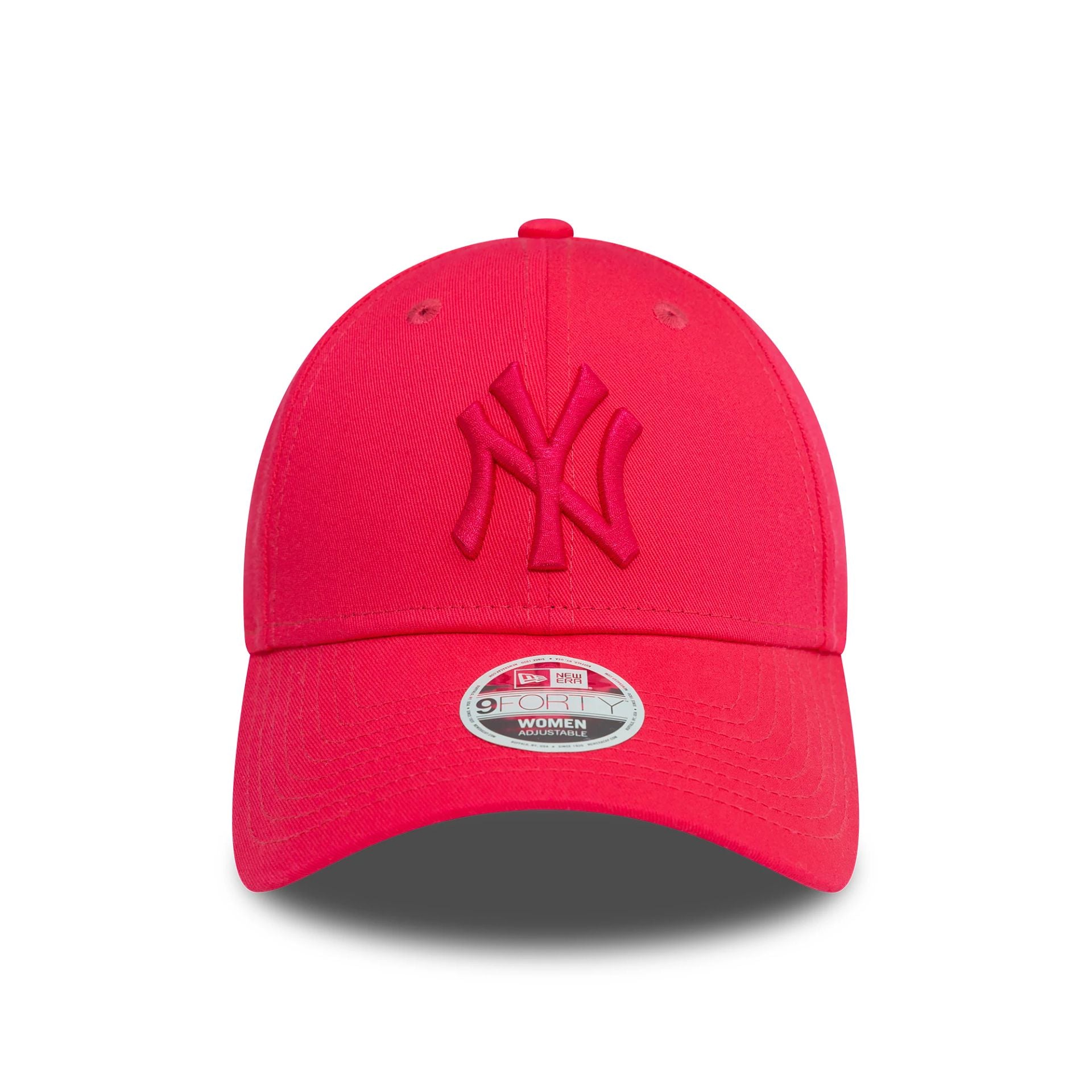 This is a New York Yankees Womens League Essential Bright Pink 9FORTY Adjustable Cap 2