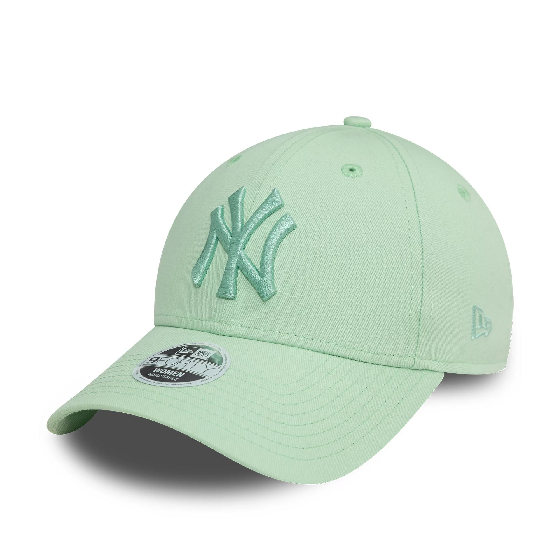 This is a New York Yankees Womens League Essential Pastel Green 9FORTY Adjustable Cap 1