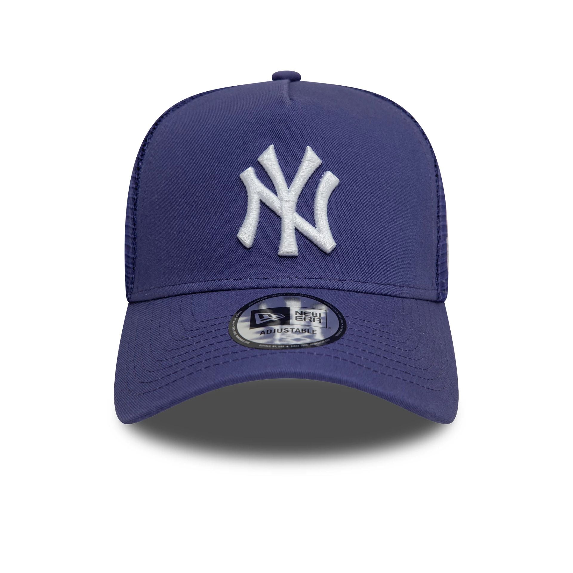 This is a New York Yankees League Essential Dark Blue 9FORTY A-Frame Trucker Adjustable Cap 2