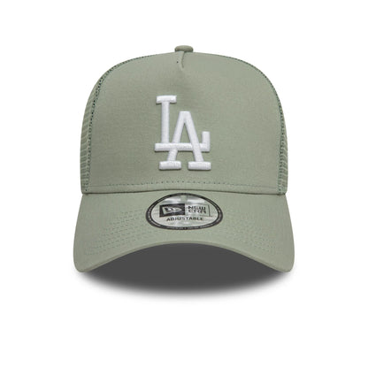 This is a LA Dodgers League Essential Pastel Green 9FORTY A-Frame Trucker Adjustable Cap 2