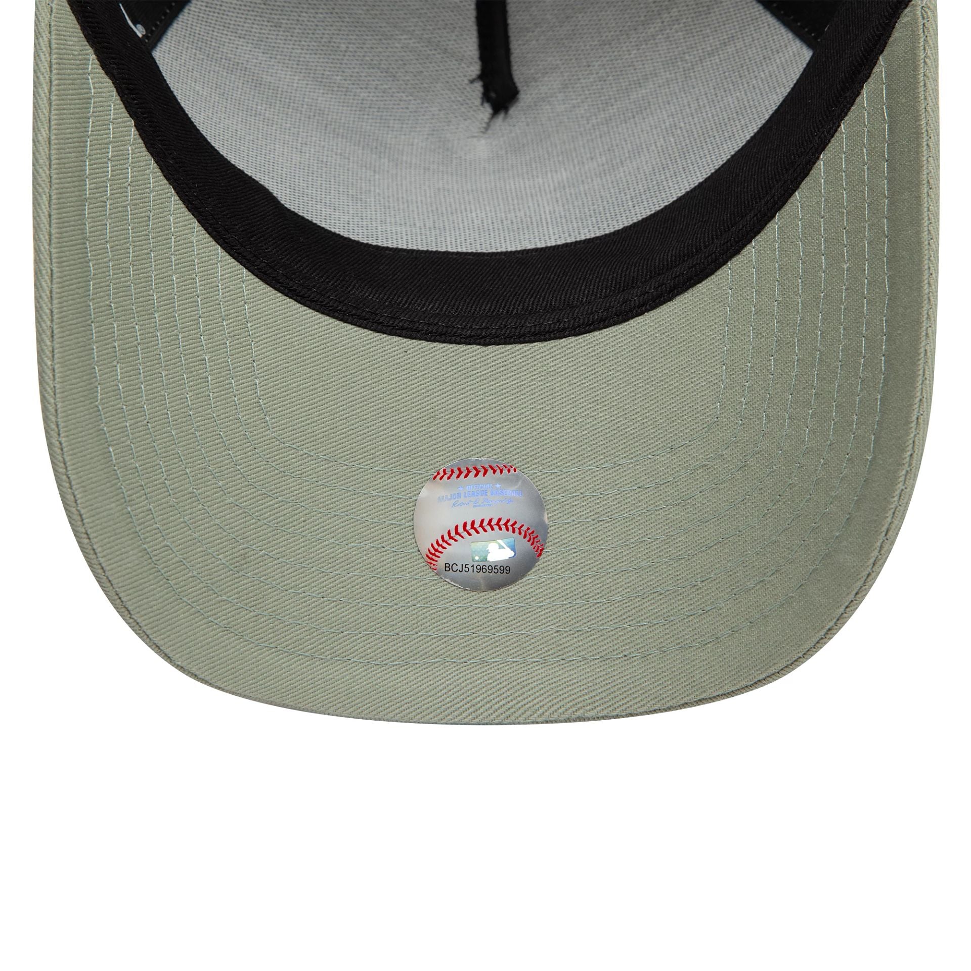 This is a LA Dodgers League Essential Pastel Green 9FORTY A-Frame Trucker Adjustable Cap 5