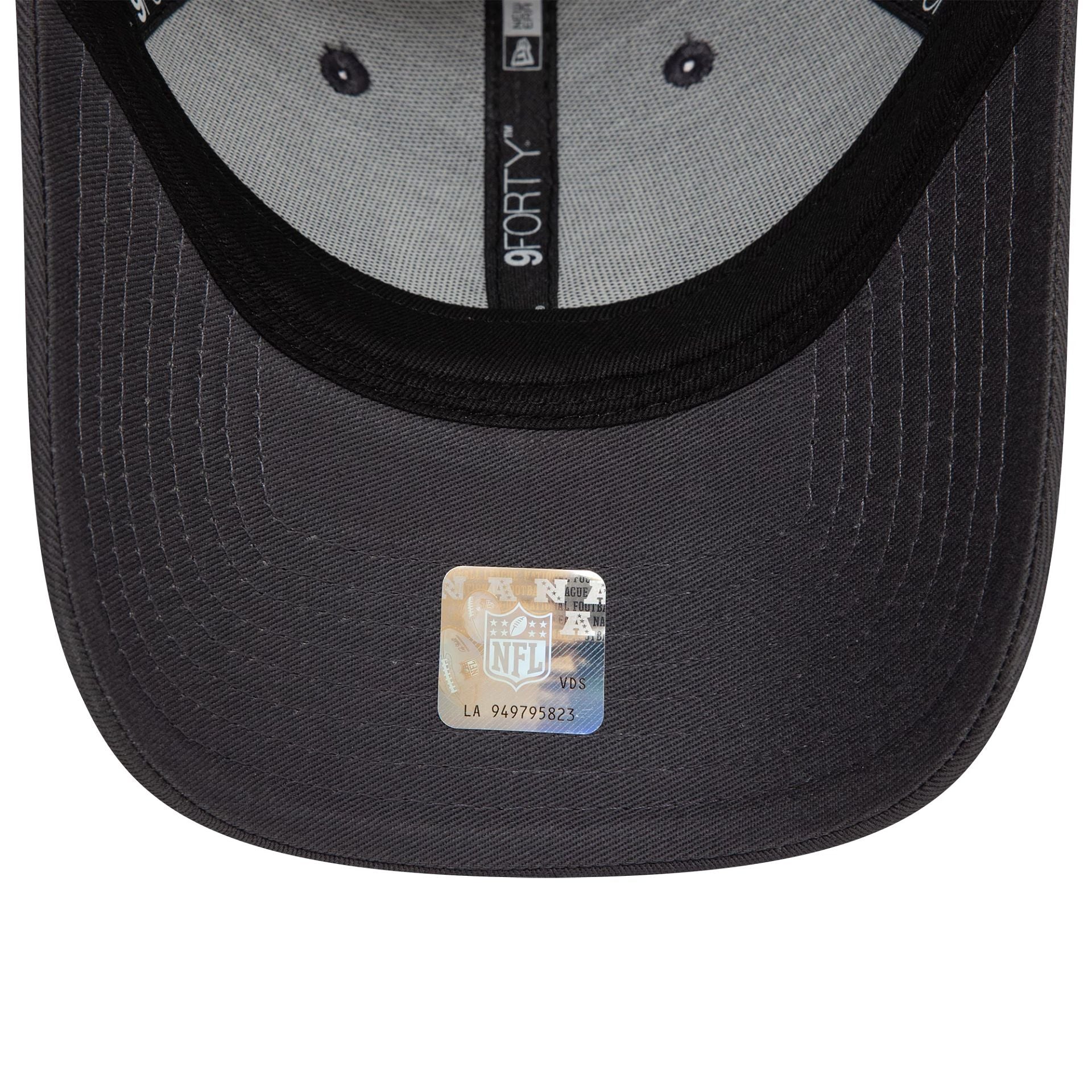 This is a Las Vegas Raiders Team Outline Dark Grey 9FORTY Adjustable Cap 5